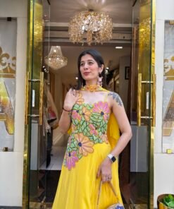 Alternative view of SUNFLOWER BLOOM LENGHA WITH DRAMATIC HANDOWRK BLOUSE & DUPATTA