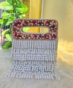 PEARL CASCADE HANDCRAFTED PEARL CLUTCH BAG
