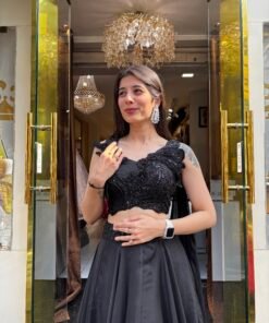 Alternative view of GLAM BLACK STUNNING LENGHA CROP TOP SET