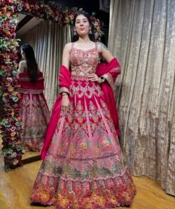 MAHIRA HEAVY RANI PINK LENGHA CHOLI SET WITH DUPATTA