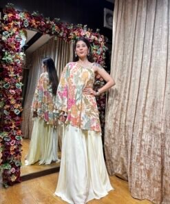 ANAYA PLAZZO SET WITH ONE SIDE SHOULDER TOP