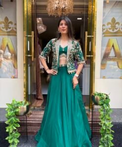 NAZAKHAT EMERALD GREEN BLAZER SET