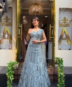 SILVER GLITTERY LUXE FISH CUT CORSET LENGHA