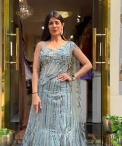 Alternative view of SILVER GLITTERY LUXE FISH CUT CORSET LENGHA