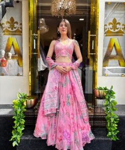 PINK PHOOLKARI DREAM LENGHA SET