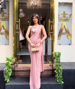 MIHA ACRYLIC WORK CORSET READY TO WEAR SAREE