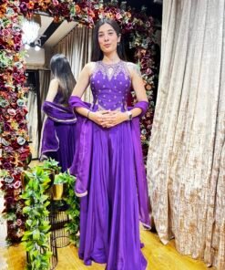 ROYAL PURPLE ELEGANCE PLAZZO SUIT WITH DUPATTA