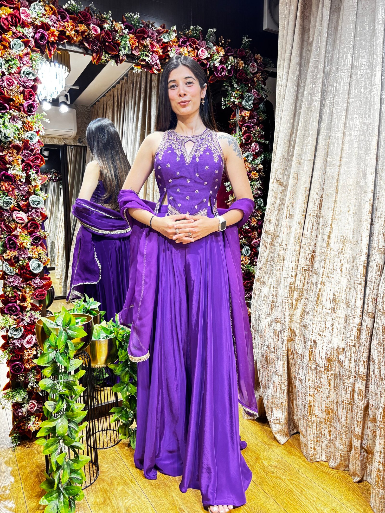 ROYAL PURPLE ELEGANCE PLAZZO SUIT WITH DUPATTA