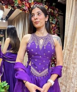 Alternative view of ROYAL PURPLE ELEGANCE PLAZZO SUIT WITH DUPATTA