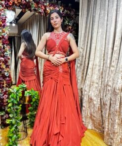 AAROHI CRIMSON STYLISH DRAPE SAET