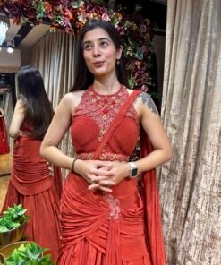 Alternative view of AAROHI CRIMSON STYLISH DRAPE SAET