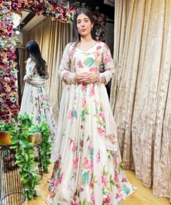 IVORY BLOOM FLORAL ANARKALI SET