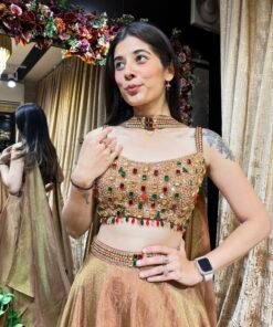 Alternative view of GOLD REGAL RADIANCE EMBELLISHED LENGHA SET