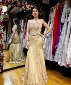 GOLD DRAPE GLAM HEAVY MERMAID LENGHA SET