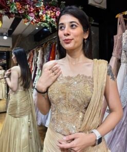 Alternative view of GOLD DRAPE GLAM HEAVY MERMAID LENGHA SET