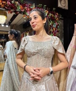 Alternative view of CHAMPAGNE SHIMMER ROYAL LENGHA SET WITH COWL