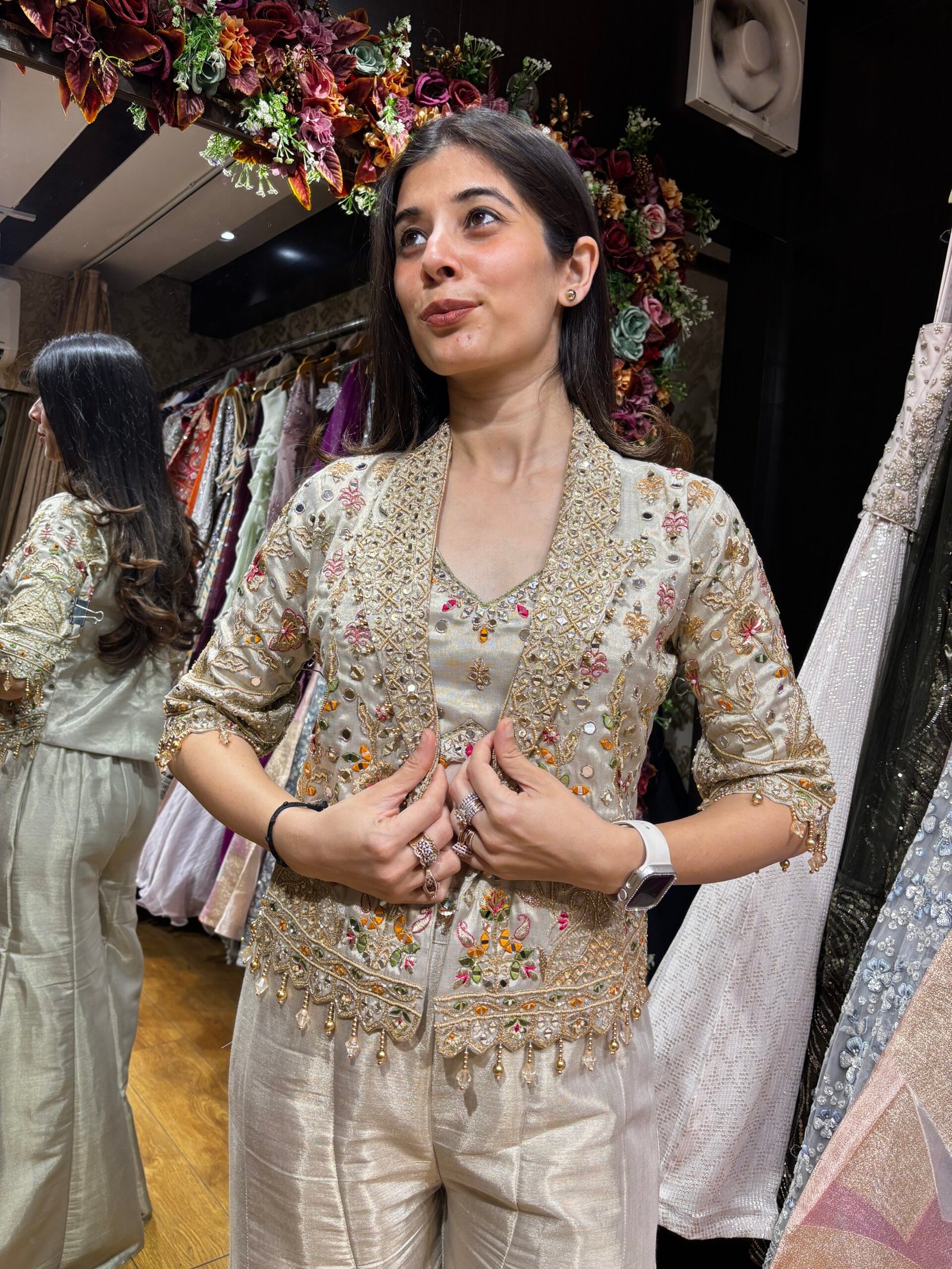 CHAMPAGNE BLOOM BLAZER HEAVY CO-ORD SET - Image 2