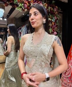 Alternative view of CELESTE HALTER NECK MOONLIGHT DRAPE MERMAID LENGHA