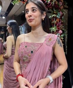 Alternative view of MAYRA JEWEL BLOUSE MAUVE PINK READY TO WEAR SAREE