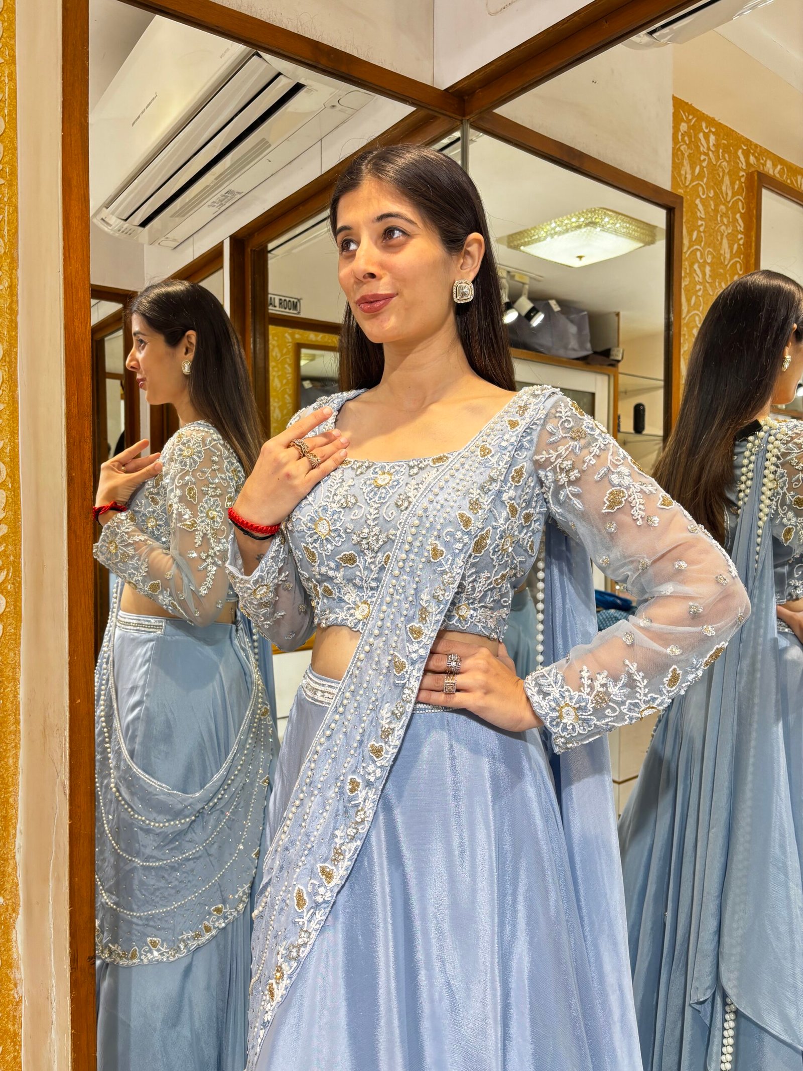 KYRA STUNNING LENGHA DRAPE INDO WESTERN WITH FULL HANDS - Image 2