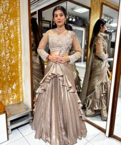 ROSE SHIMMER PLEATED RUFFLE DRAPE SET