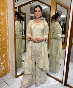 SHEENA IVORY HEAVY SHARARA SUIT SET WITH DUPATTA