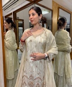 Alternative view of SHEENA IVORY HEAVY SHARARA SUIT SET WITH DUPATTA