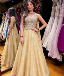 GOLDEN ZEHRA MIRROR LENGHA CHOLI