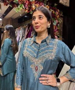 Alternative view of ELIRA ELEPHANT BLUE HEAVY CO-ORD SET