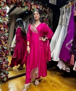 MEHAR ROYAL HOT PINK ANARKALI SUIT WITH DUPATTA