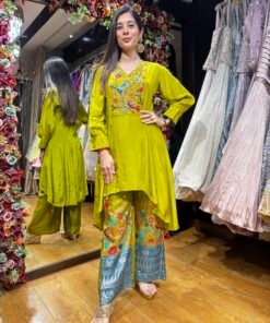 LIRIL PARROT DESIGNER CO-ORD SET WITH WORK ON PANTS