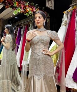 Alternative view of CHAMPAGNE GOLD BLINGY DESIGNER MERMAID SKIRT WITH CAPE SET