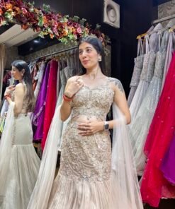 Alternative view of MIDNIGHT GOLD DRAMATIC FISH CUT SET WITH FALLING SLEEVES