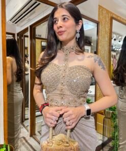 Alternative view of CELESTIAL CHAMPAGNE GOLD SKIRT SET WITH VERY DRAMATIC DIAMOND BLOUSE