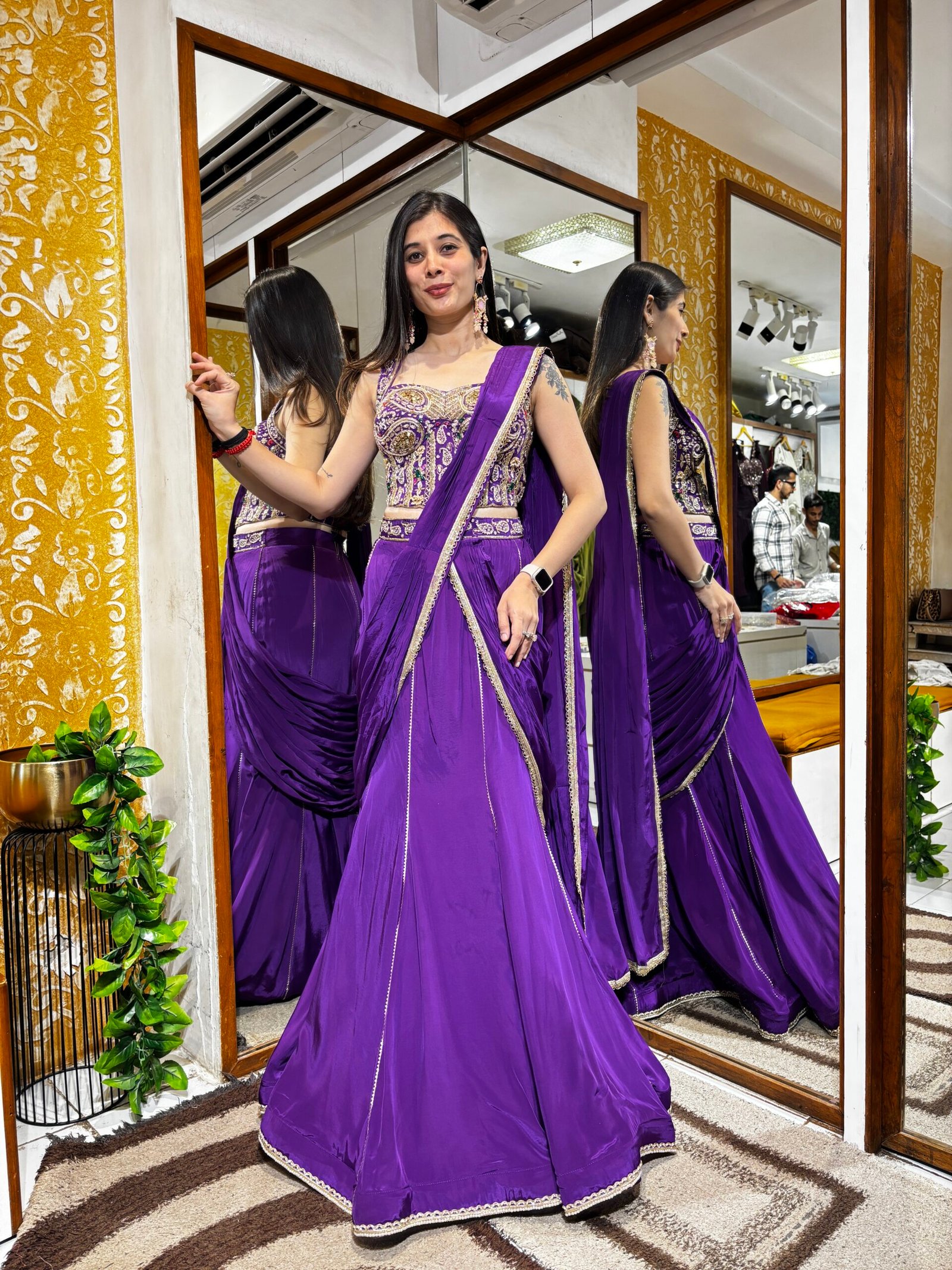 JAMUNI FISH CUT CORSET DESIGNER DRAPE WITH PALLU