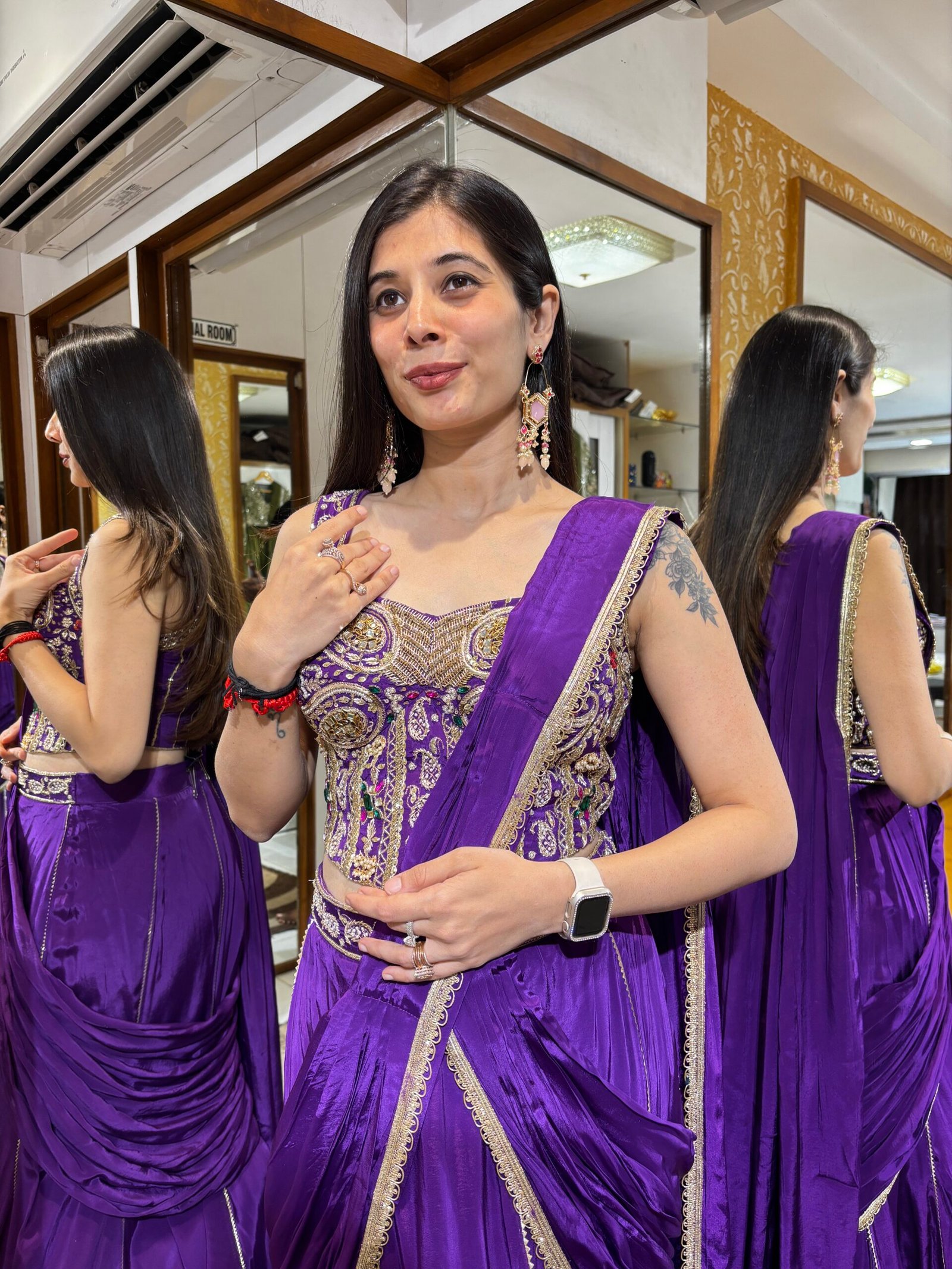 JAMUNI FISH CUT CORSET DESIGNER DRAPE WITH PALLU - Image 2