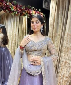 Alternative view of FALAK GLOWY METTALIC HEAVY DESIGNER LENGHA-LAVENDER