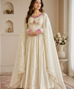 IVORY ROYAL MAHARANI ANARKALI SET WITH DUPATTA