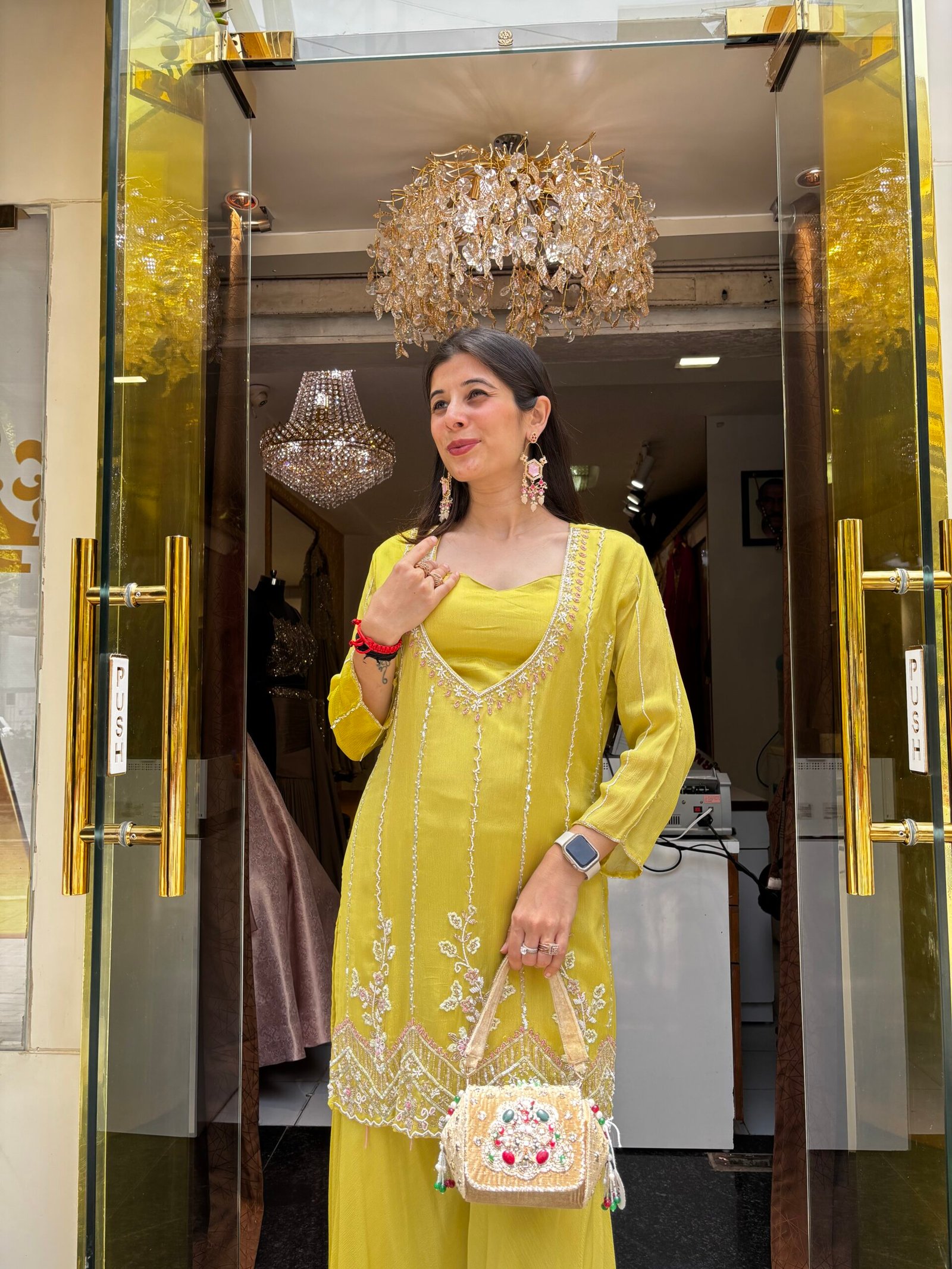 LIRIL YELLOW BOTTOM PAIRED WITH OVER DO STYLISH TOP - Image 2