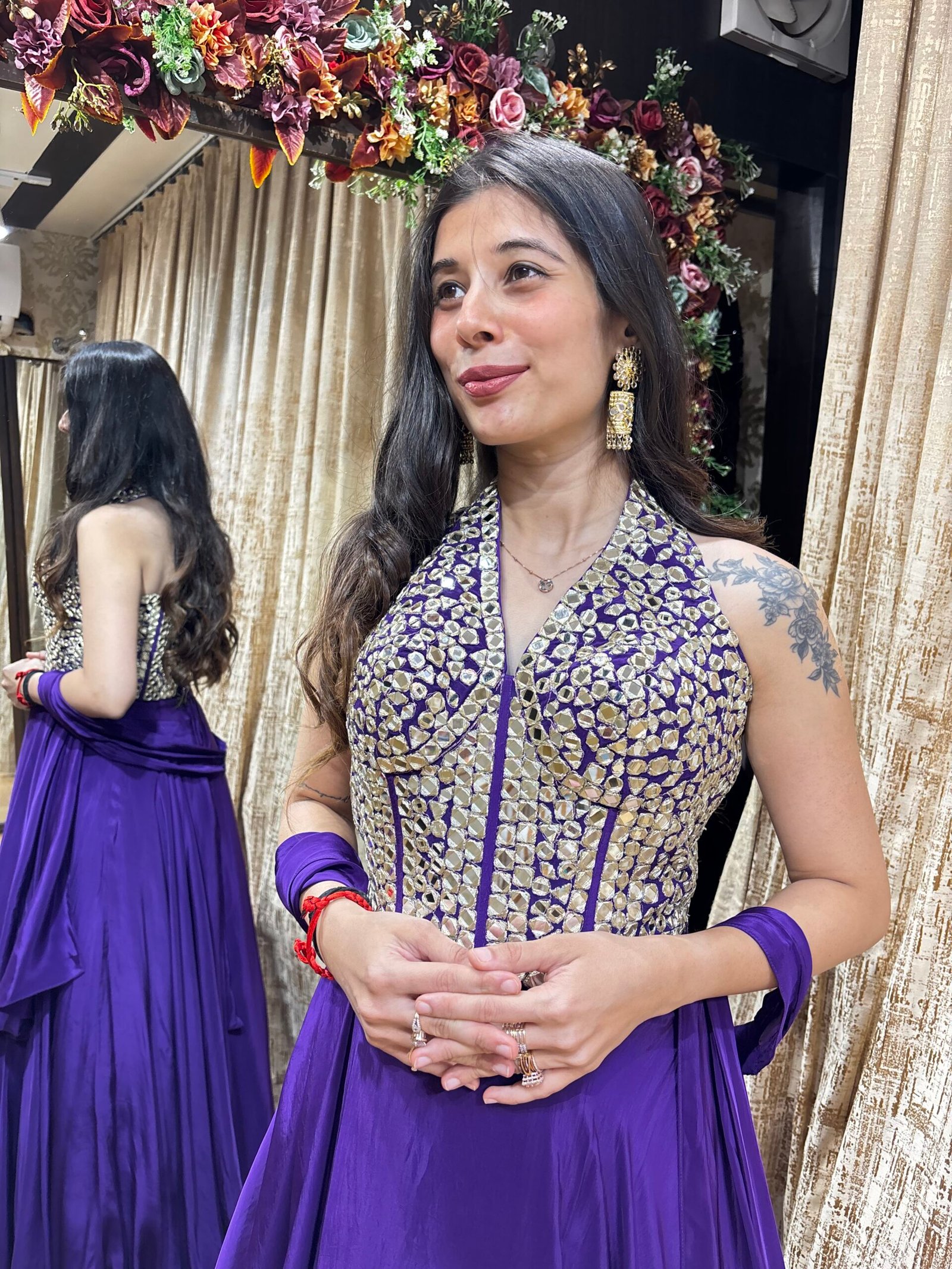 MIRROR CORSET LUXE DESIGNER LENGHA CHOLI WITH DUPATTA - Image 2