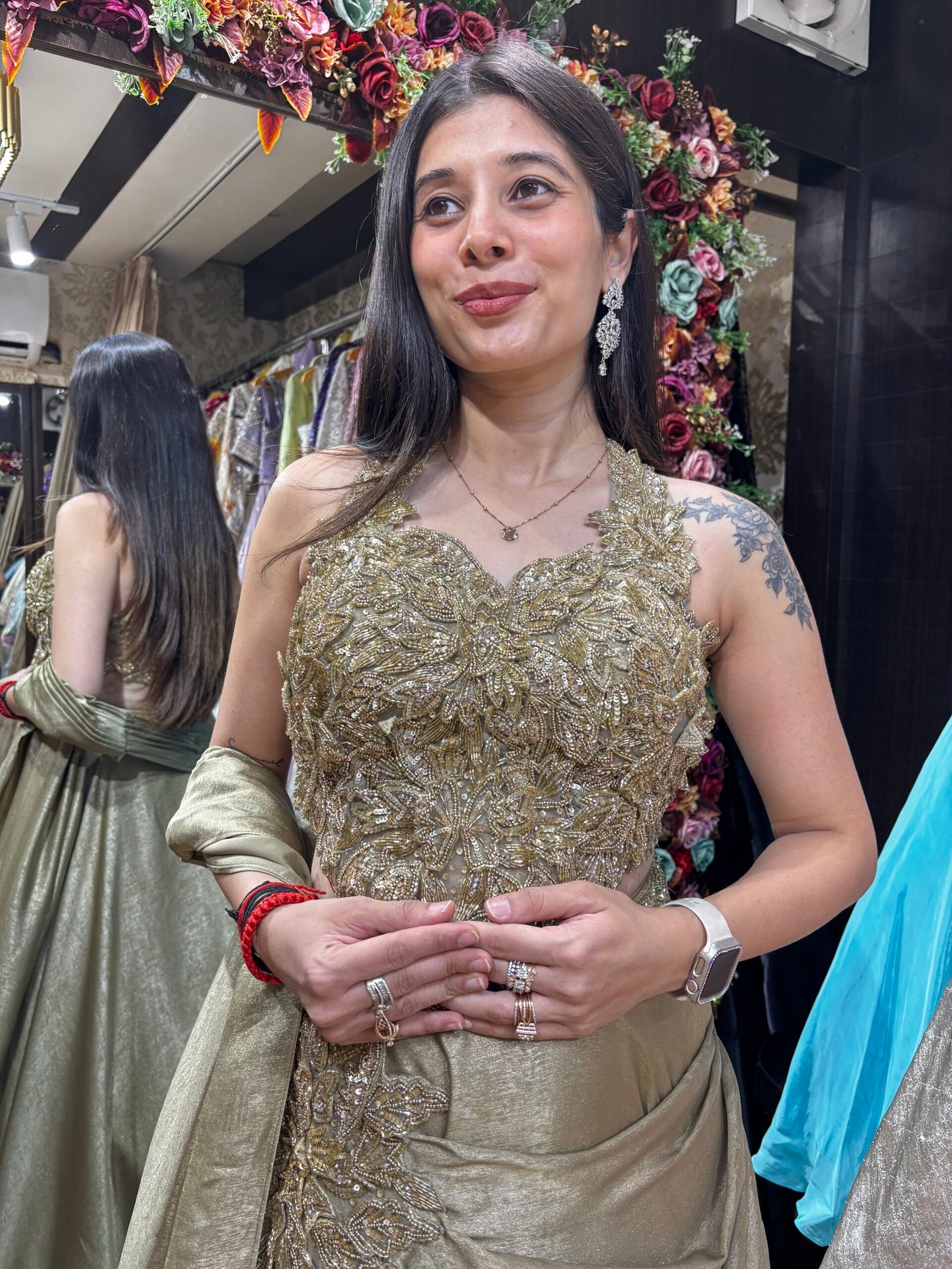 MORNI ELEGANT DRAPE HALTER NECK LENGHA SET - Image 2