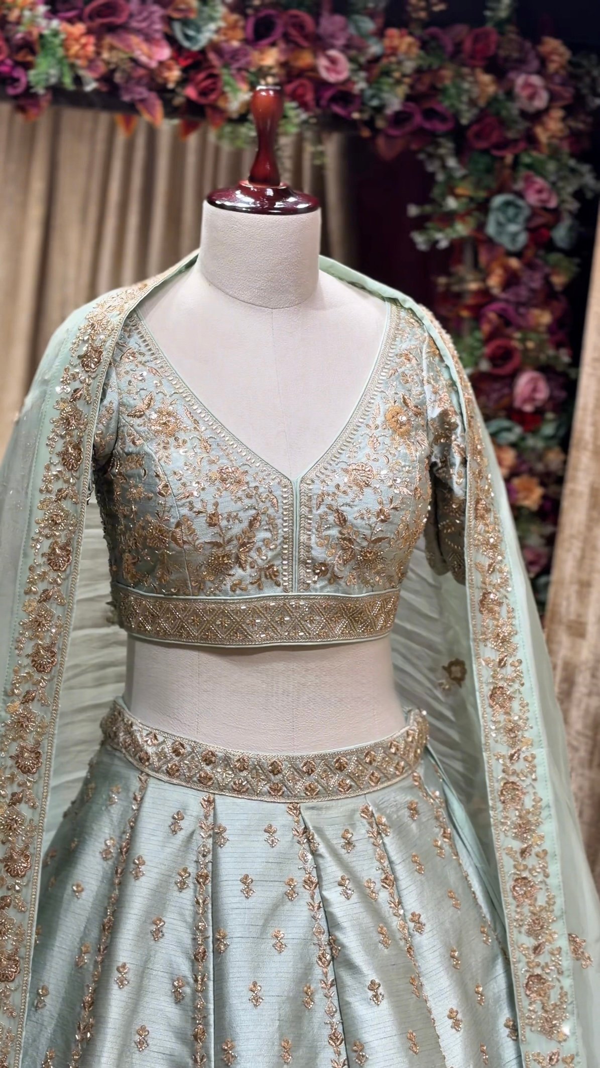 NEEL HANDWORK HEAVY LENGHA CHOLI WITH DUPATTA - Image 2