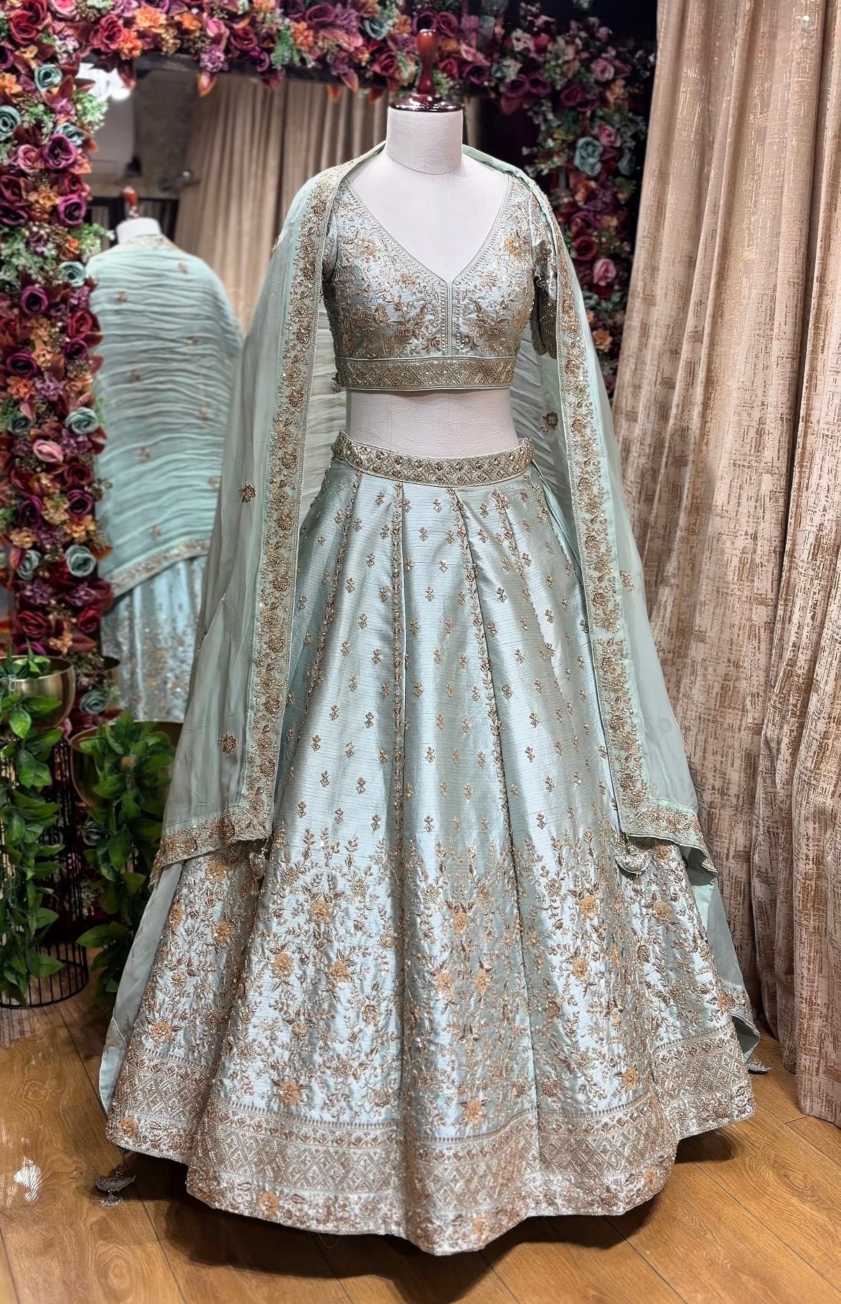 NEEL HANDWORK HEAVY LENGHA CHOLI WITH DUPATTA