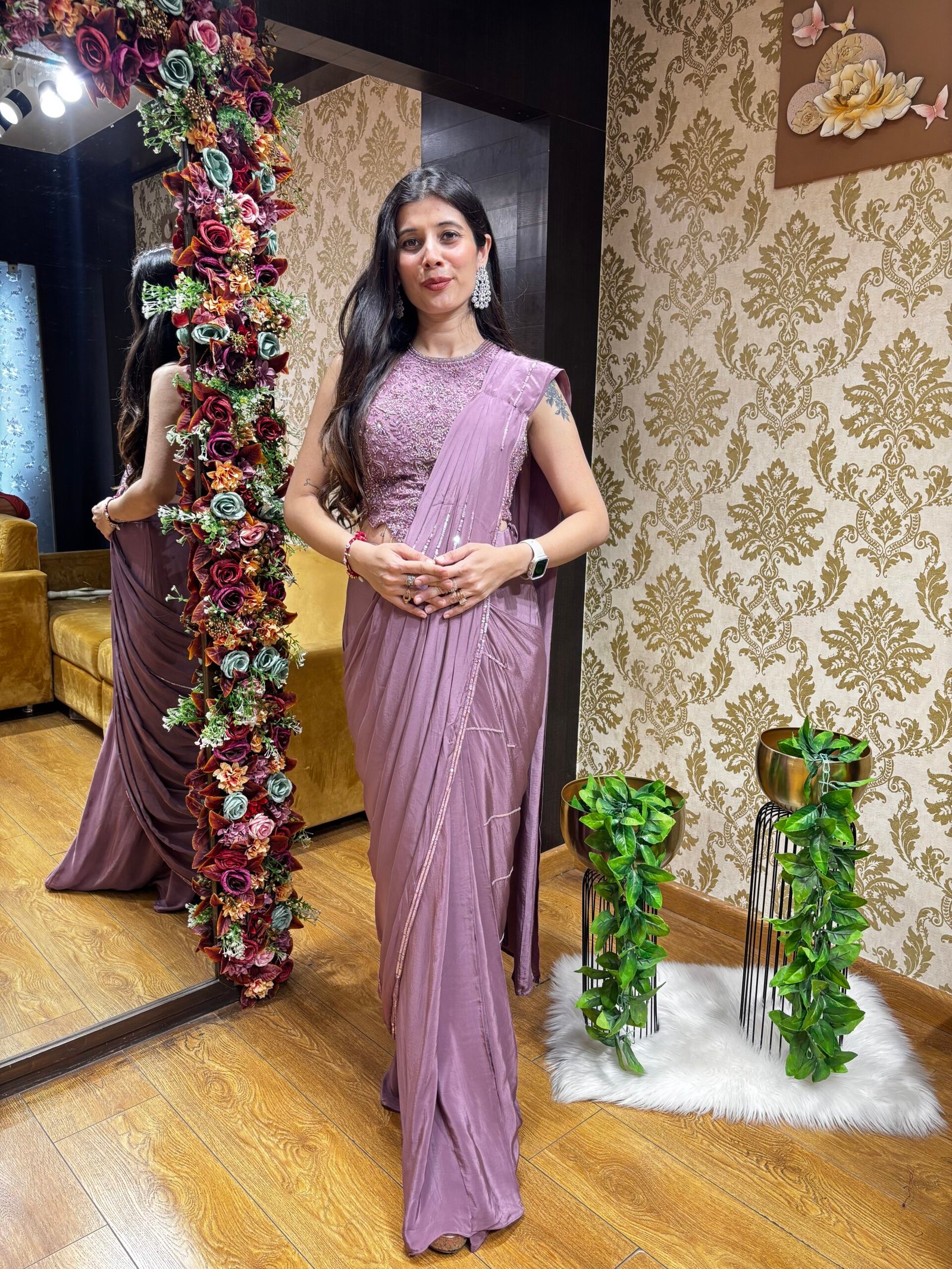 LILAC MEGHA READY TO WEAR DRAPE SAREE