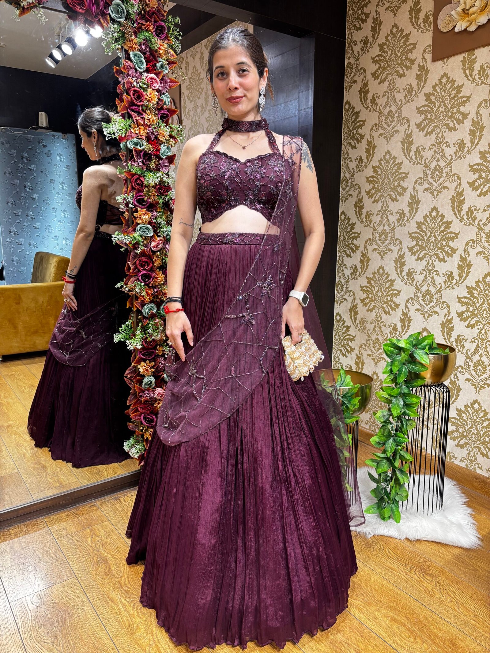STELLA DESIGNER DRAPE LENGHA WITH DRAMATIC BLOUSE