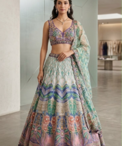 MAHIRA MULTI HEAVY PDP INSPIRED PURPLE OMBRE HEAVY LENGHA CHOLI