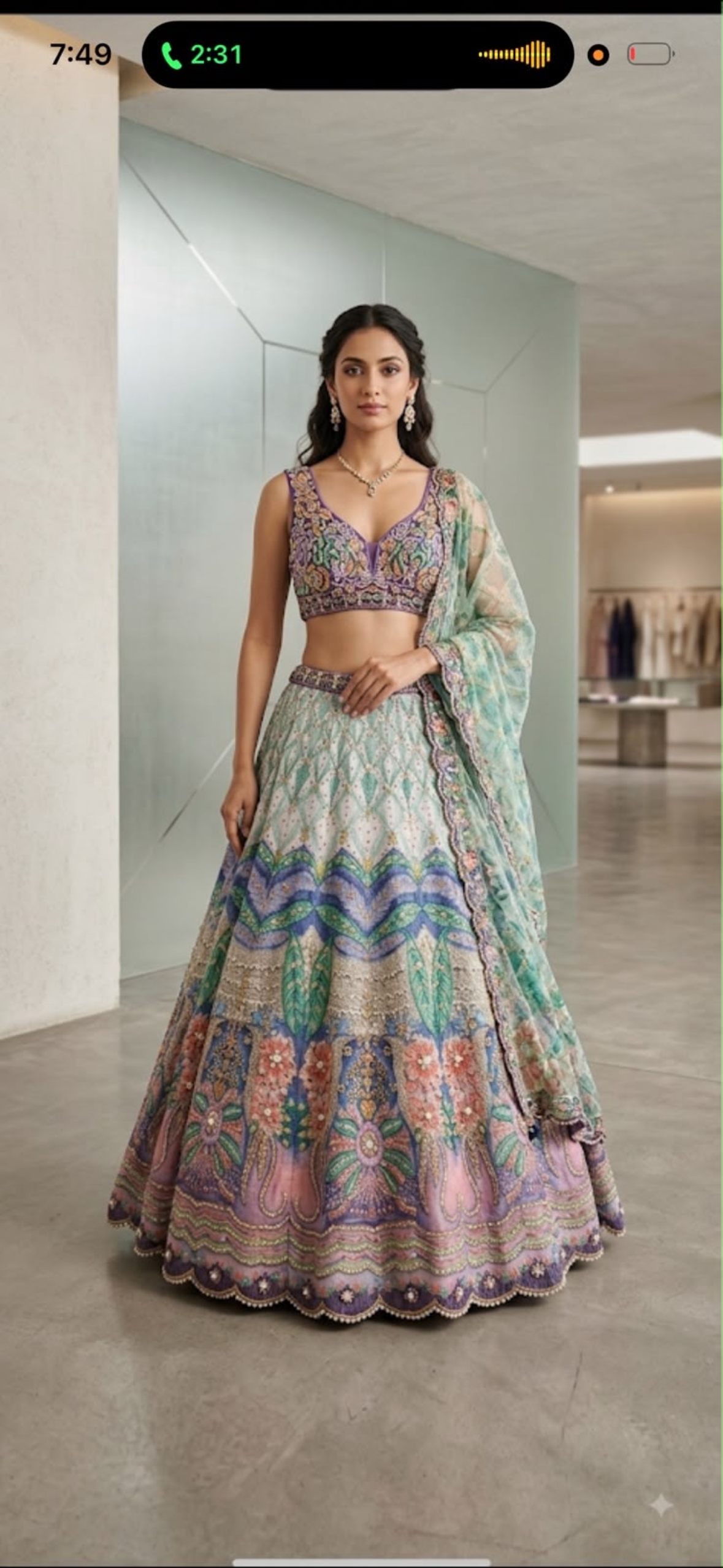MAHIRA MULTI HEAVY PDP INSPIRED PURPLE OMBRE HEAVY LENGHA CHOLI
