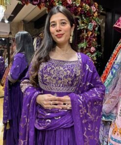 Alternative view of RUHANI HEAVY ANARKALI SET WITH DUPATTA