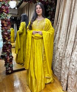 MAHIRA BUTTER YELLOW HEAVY ANARKALI SUIT WITH DUPATTA