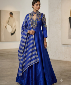 RIYA ROYAL BLUE CELEB STYLE HEAVY ANARKALI WITH DUPATTA